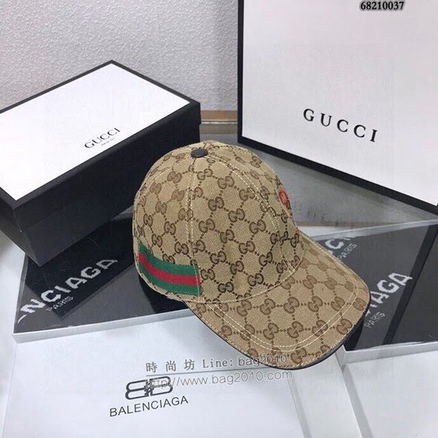 Gucci男女同款帽子 古馳GG印花鴨舌帽棒球帽  mm1033